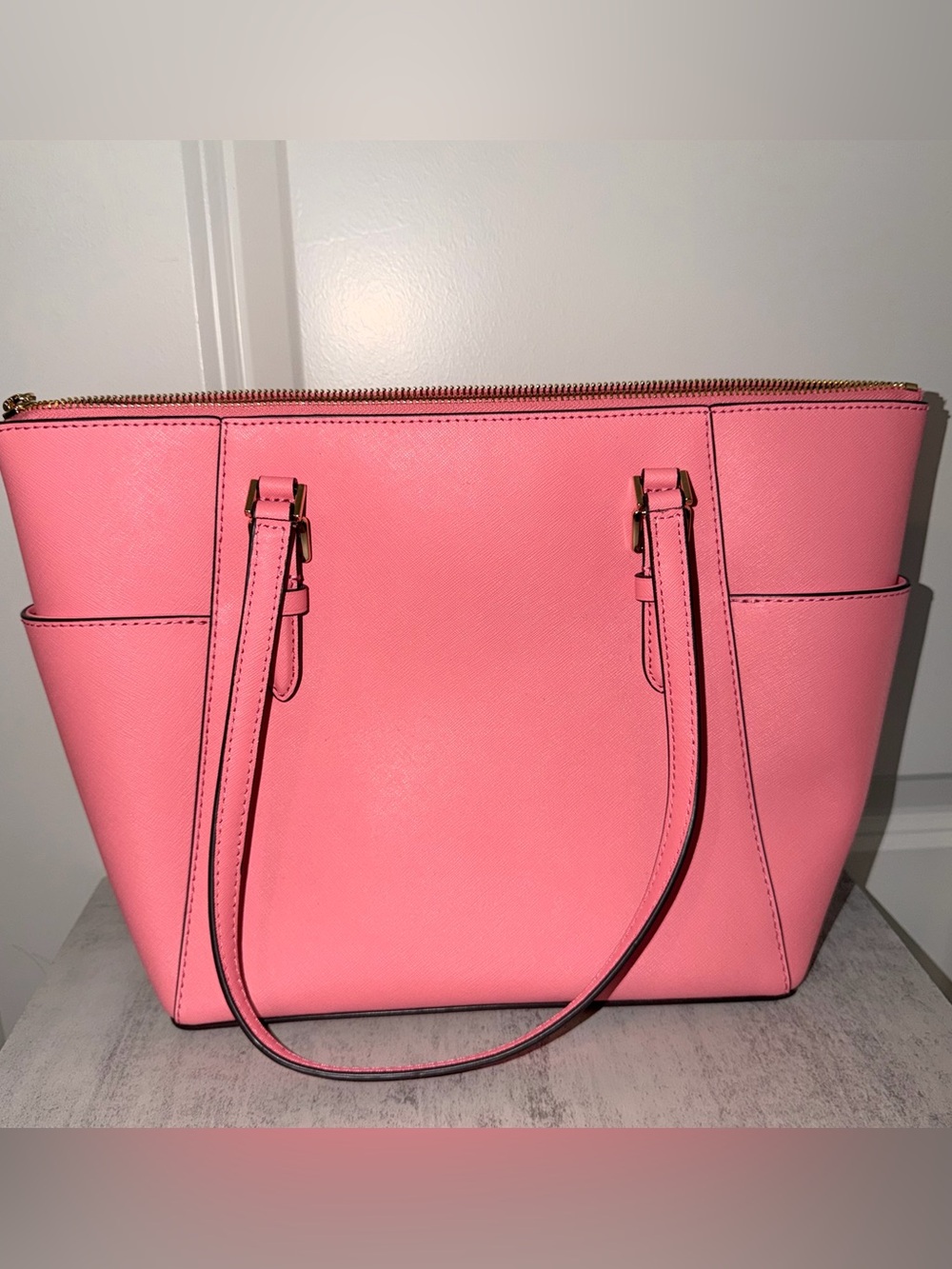 Michael Kors Charlotte Large Leather Top-Zip Tote Bag - Picture 3 of 7